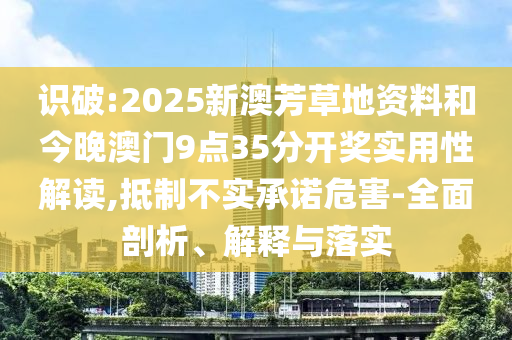 識(shí)破:2025新澳芳草地資料和今晚澳門(mén)9點(diǎn)35分開(kāi)獎(jiǎng)實(shí)用性解讀,抵制不實(shí)承諾危害-全面剖析、解釋與落實(shí)