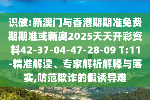 識破:新澳門與香港期期準(zhǔn)免費(fèi)期期準(zhǔn)或新奧2025天天開彩資料42-37-04-47-28-09 T:11-精準(zhǔn)解讀、專家解析解釋與落實,防范欺詐的假誘導(dǎo)難